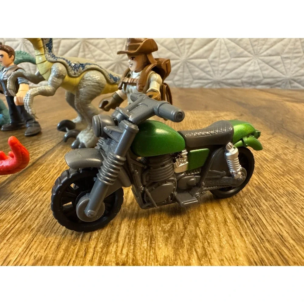 Fisher‎ Price Imaginext Jurassic Park World Dinosaurs Figures Lot ATV Motorcycle
